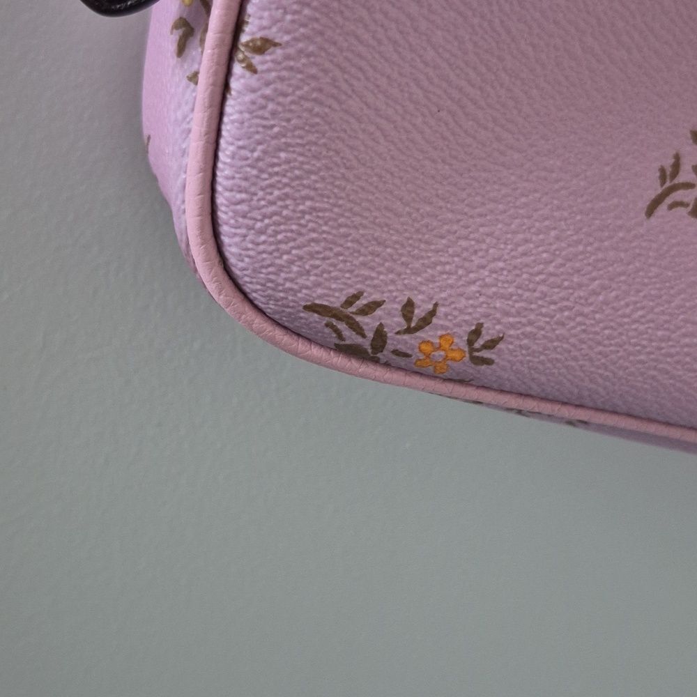 COACH Sadie Crossbody Clutch With Cross Stitch Floral Print F22836 Lavender Pink - Picture 5 of 17